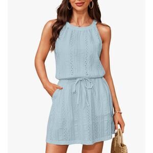 Daci Womens Halter Hollow Out Bathing Suit Beach Coverup Sun-Dress Size Large